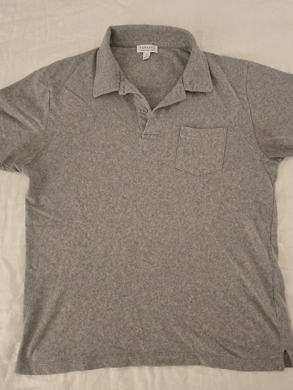 Sunspel Men's Grey Polo Shirt (Shrunken)